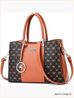 PU Leather Tote Satchel Crossbody Bag with 7 Pockets